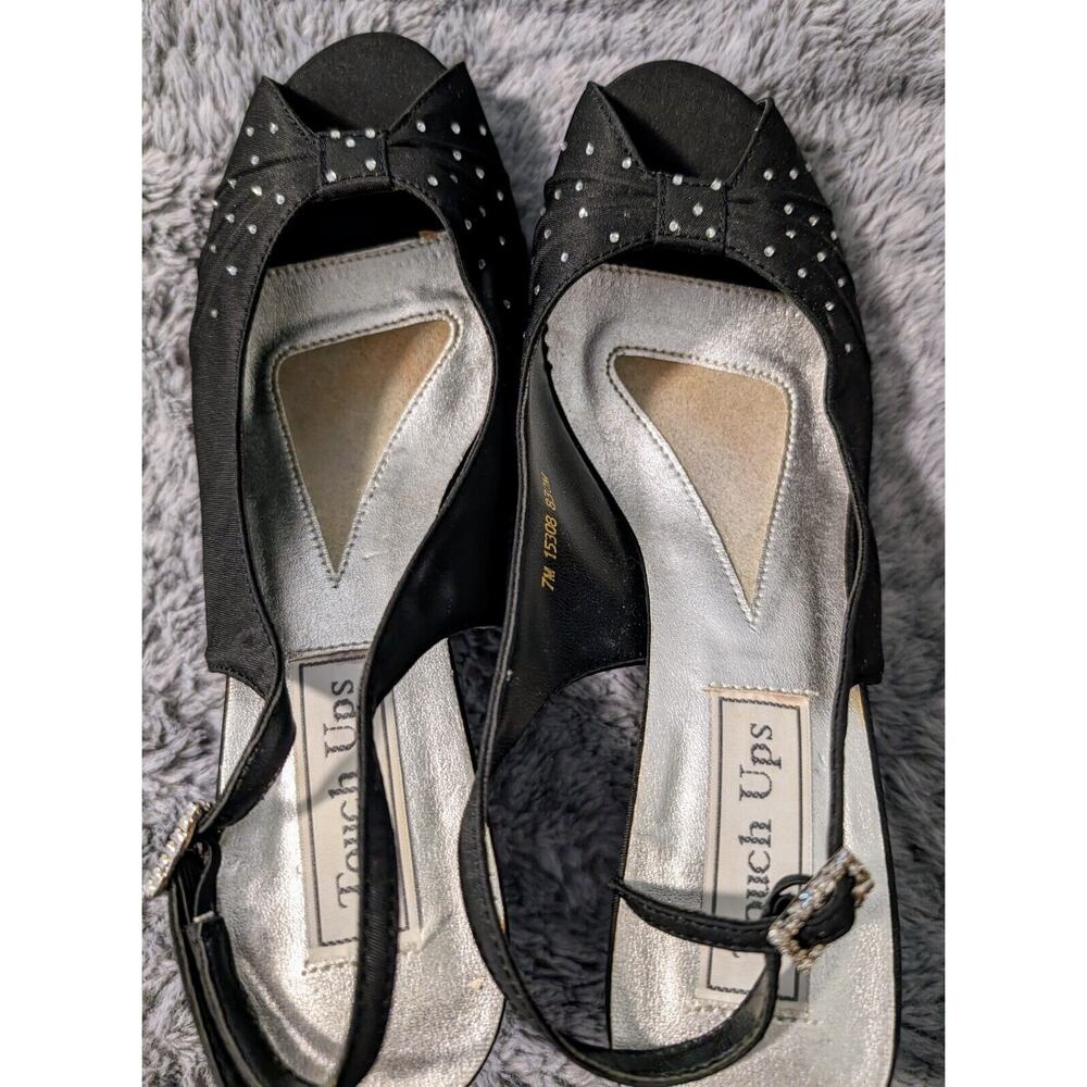 Women's Touch Ups Formal Dress Shoes High Heels Black Rhinestones Size 7M